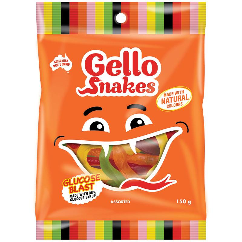 Gello Snakes Assorted 150g - Irresistible Gummy Treats