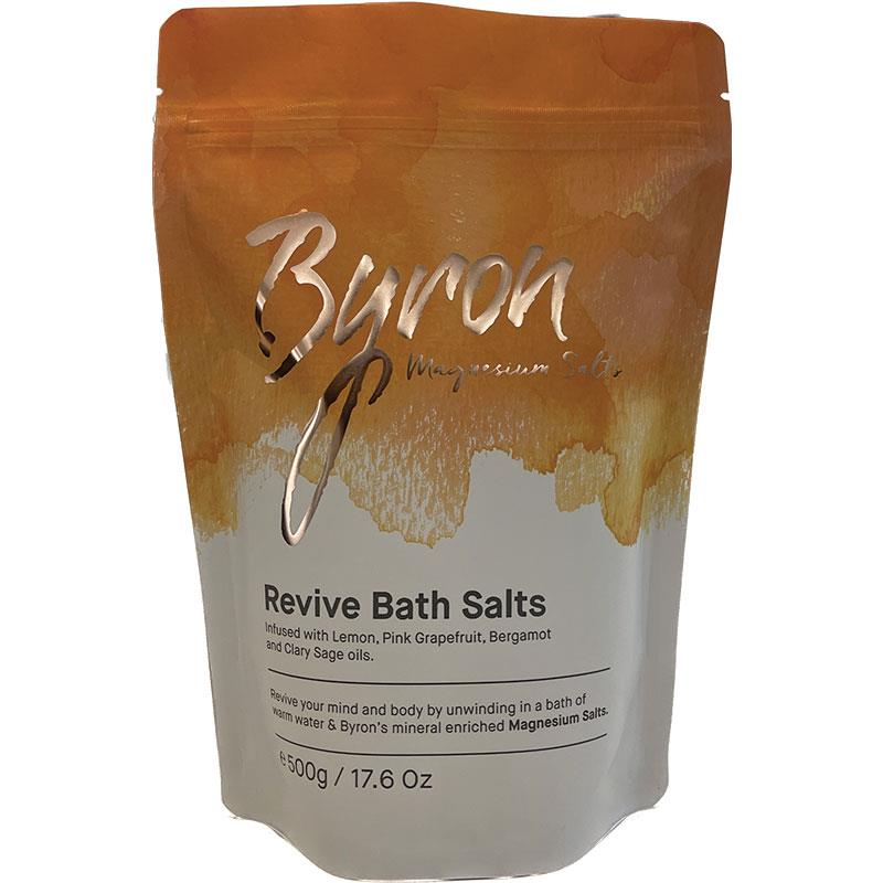 Byron Revive 500g Magnesium Bath Salts with Lemon, Bergamot & Grapefruit Oils