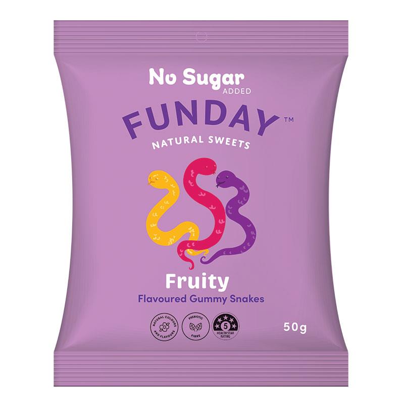 Funday Fruity Flavoured Gummy Snakes 50g - Delicious and Healthy Treat