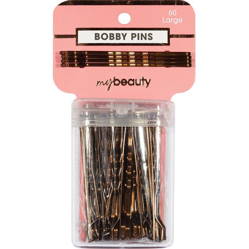 My Beauty Hair Large Bobby Pins 60 Pack Brown