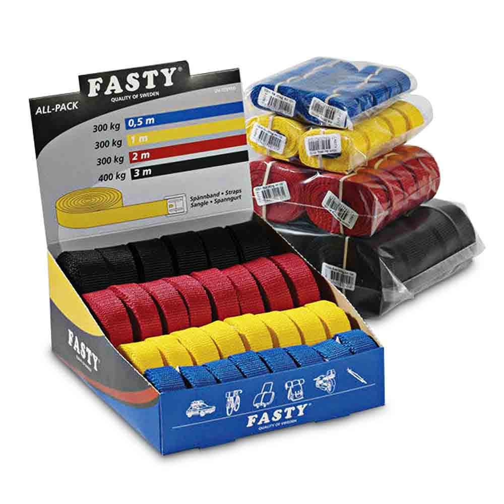 FASTY 25mm X 1.5m 400kg Cam Buckle Strap Twin Pack