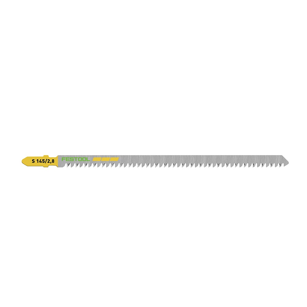 FESTOOL 145mm x 2.8mm T-Shank Jigsaw Blade for Wood Cutting - STRAIGHT - 5 Piece 204264