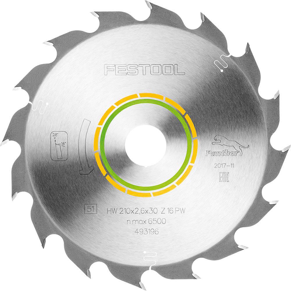 FESTOOL 210mm 16T TCT Circular Blade for Wood Cutting - PANTHER