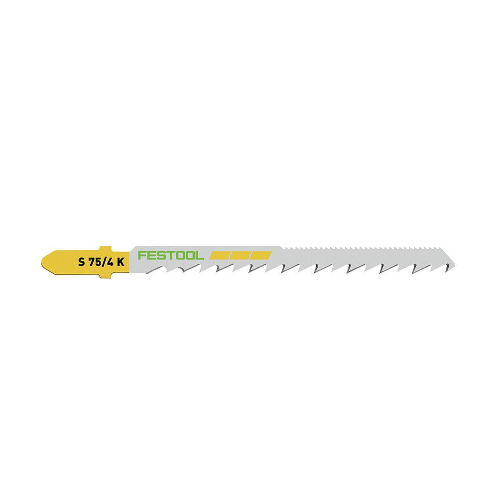 FESTOOL 75mm x 4mm T-Shank Jigsaw Blade for Wood Cutting - CURVED - 5 Piece 204265