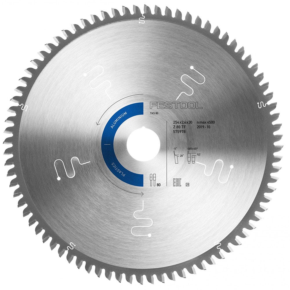 FESTOOL 80 Tooth Aluminium Saw Blade for TKS80 575978