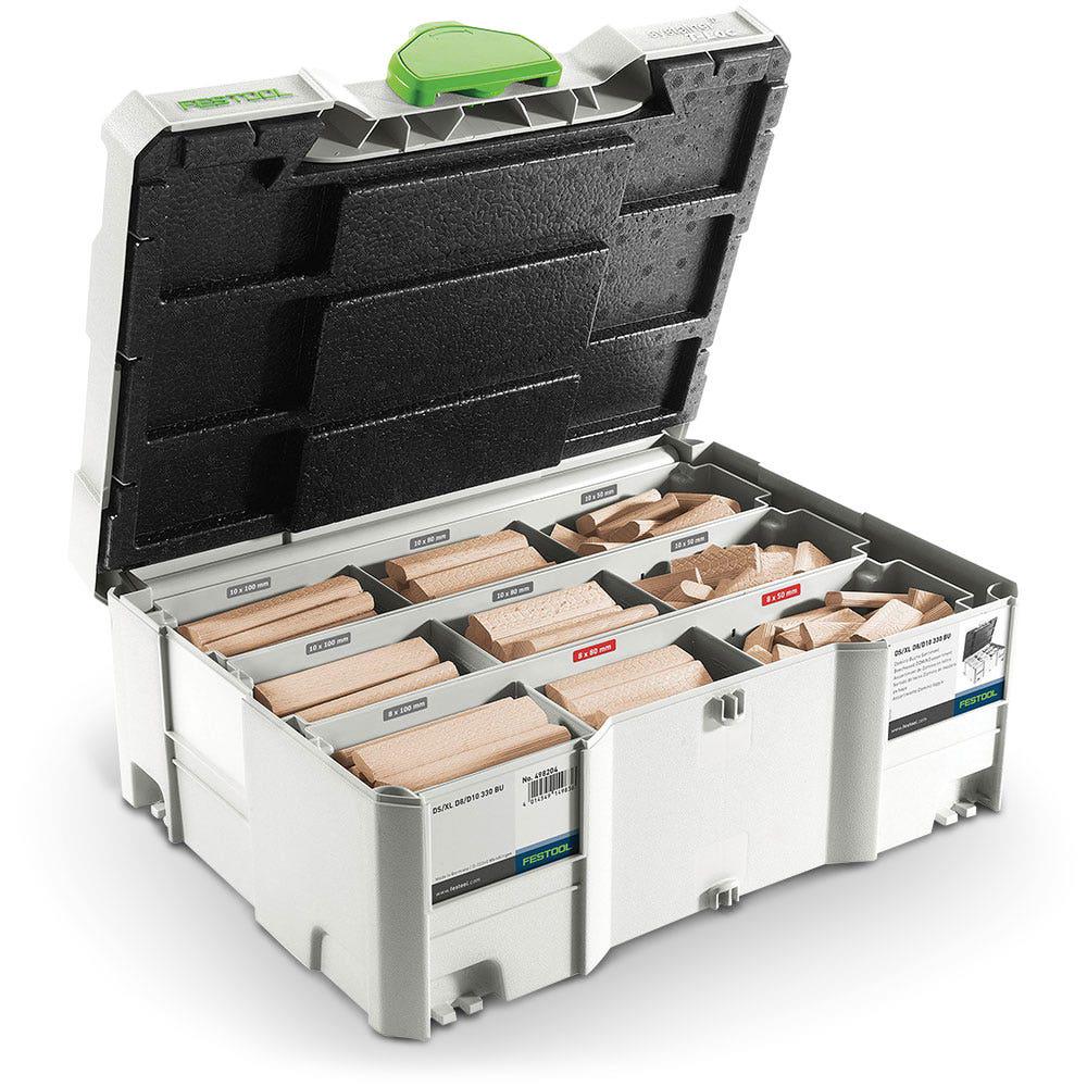 FESTOOL Domino XL 8mm 10mm Beech Starter Systainer Set 498204