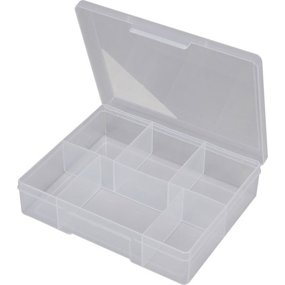 FISCHER 195 x 157 x 48mm 6 Compartment Storage Box Clear Medium 1H038