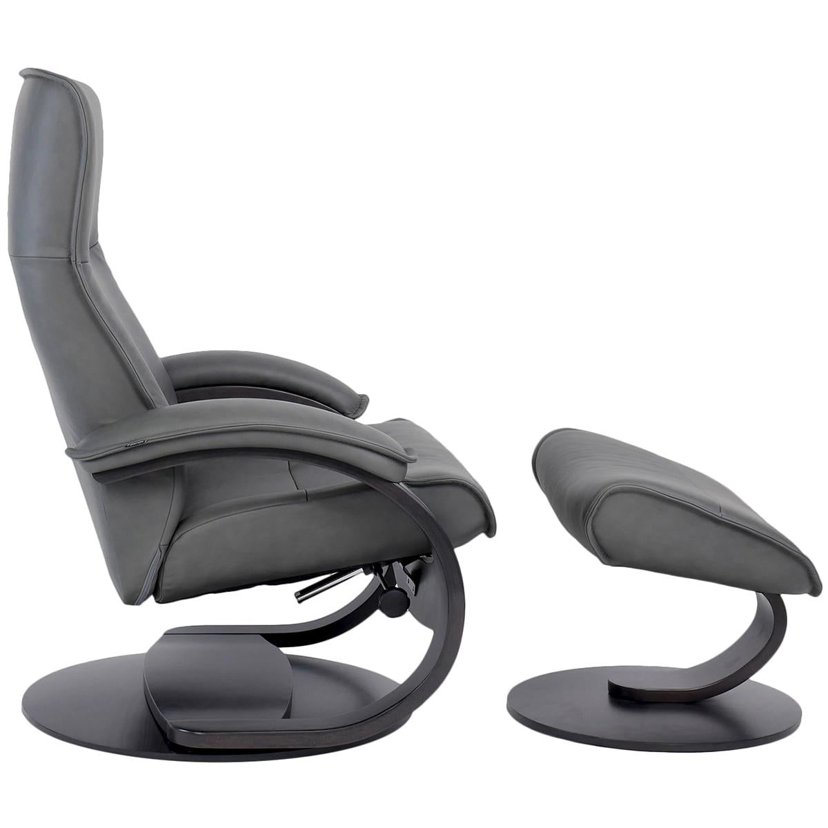 Fjords By Moran Senator Large Leather Manual reclining Chair and Ottoman