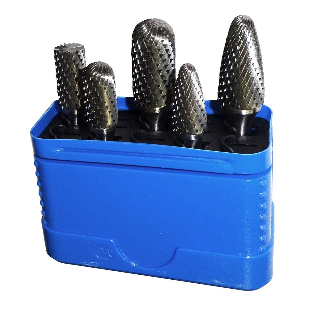 GARRYSON 1 4 Shank Carbide Burr Kit w. Case 5 Piece JBK5