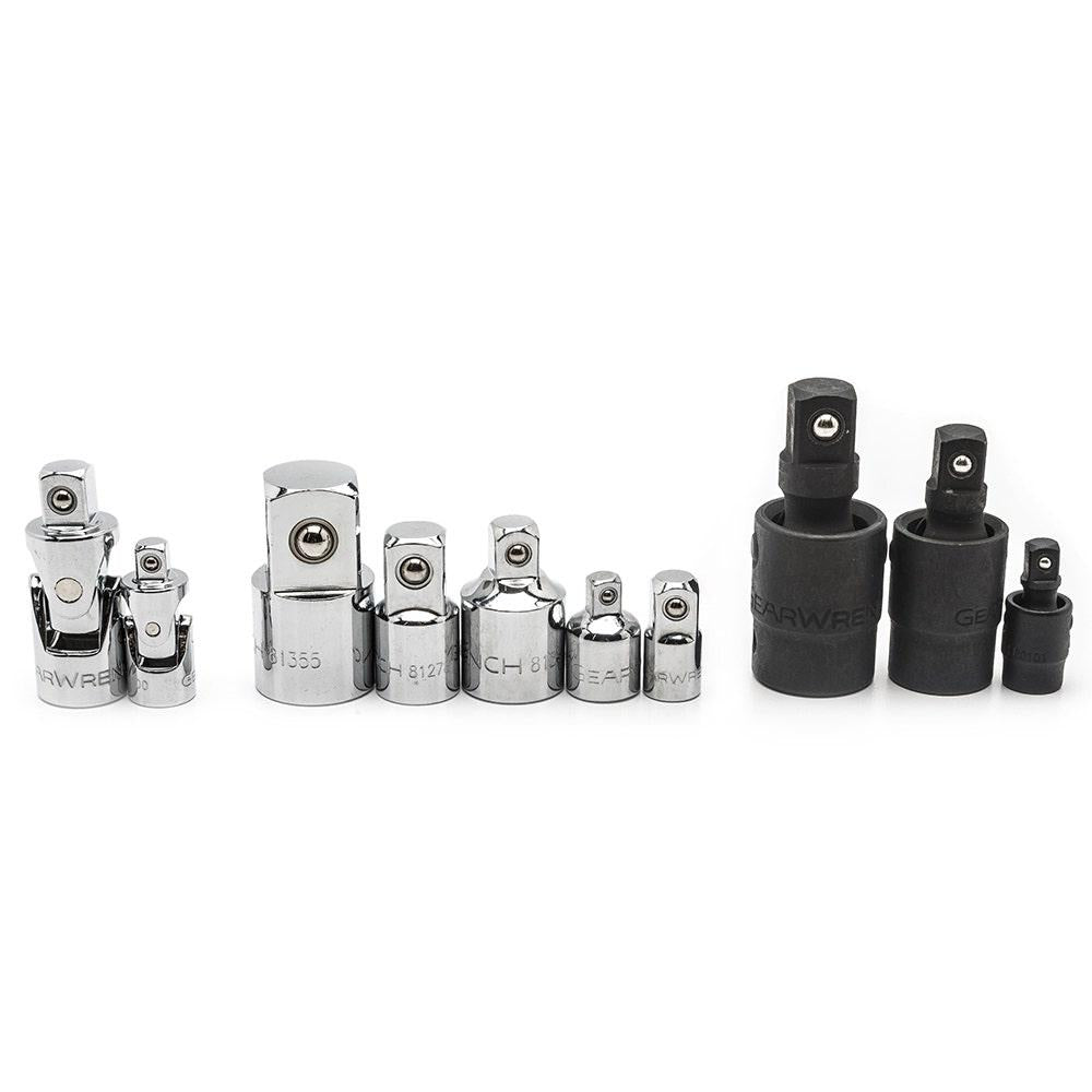 GEARWRENCH 10 pcs 1 4inch, 3 8inch, and 1 2inch Drive Universal Adapter Set 81205