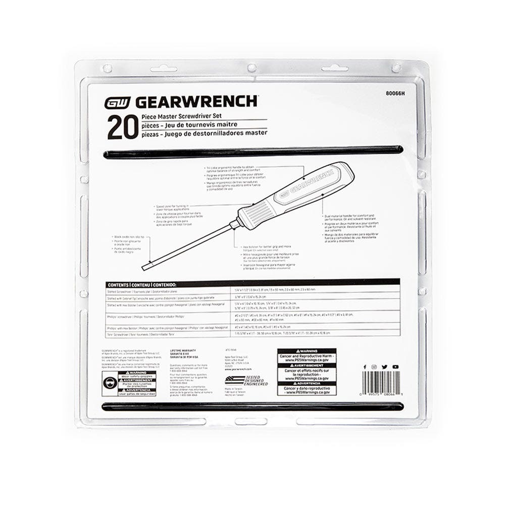 GEARWRENCH 20 Piece Screwdriver Set 80066H