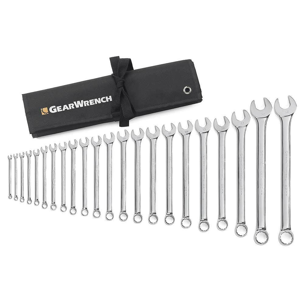 GEARWRENCH 22 Piece 12 Point Long Pattern Combination Metric Wrench Set 81916