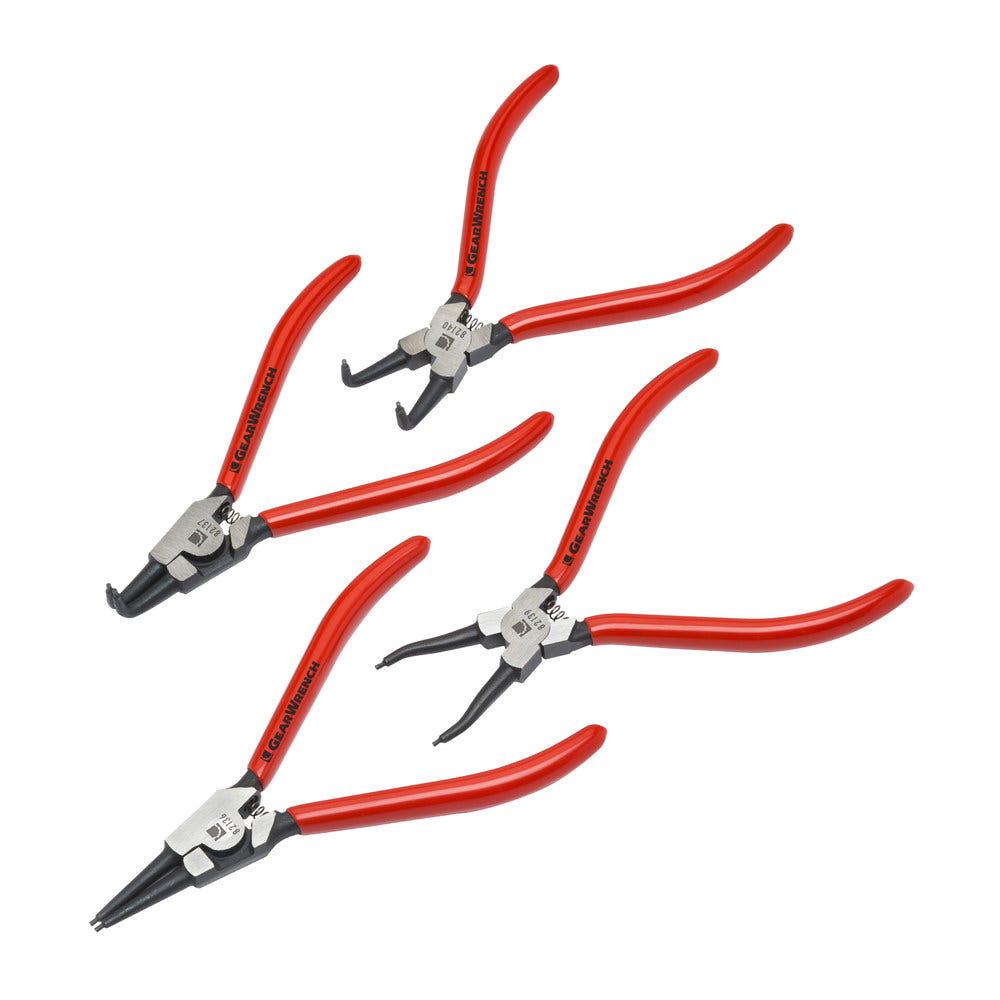 GEARWRENCH 4 Pc. 175MM 7 Fixed Tip Internal and External Snap Ring Plier Set 82150