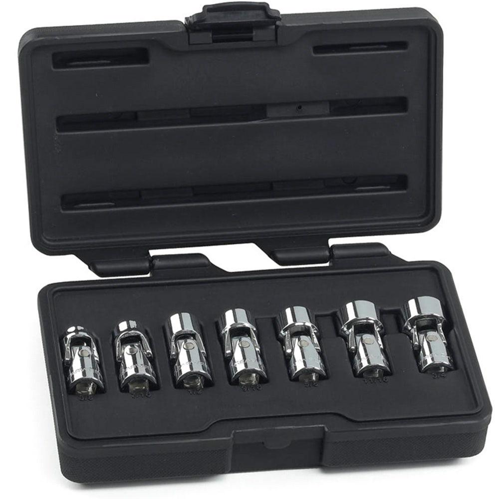 GEARWRENCH 7 pcs 3 8inch Drive 6 Point SAE Flex Socket Set 80564