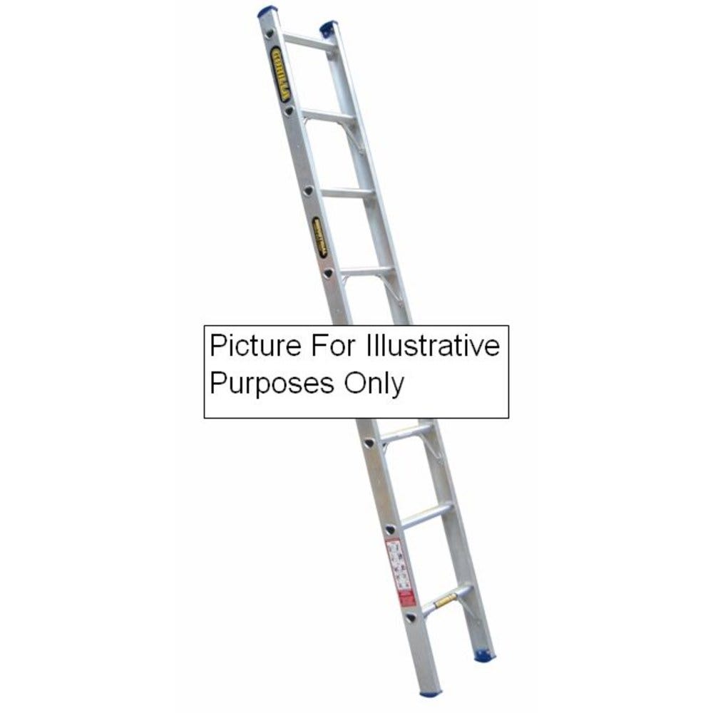 GORILLA Single Builders Ladder 4.9M (16ft) Aluminium 140kg Industrial SBL016-I