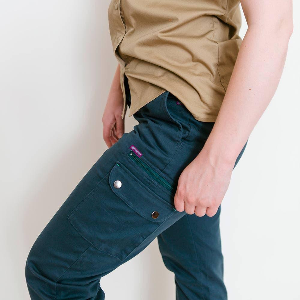 GREEN HIP Mid Rise Pants Give Cargo Gardener Green P-GCAR-G 06