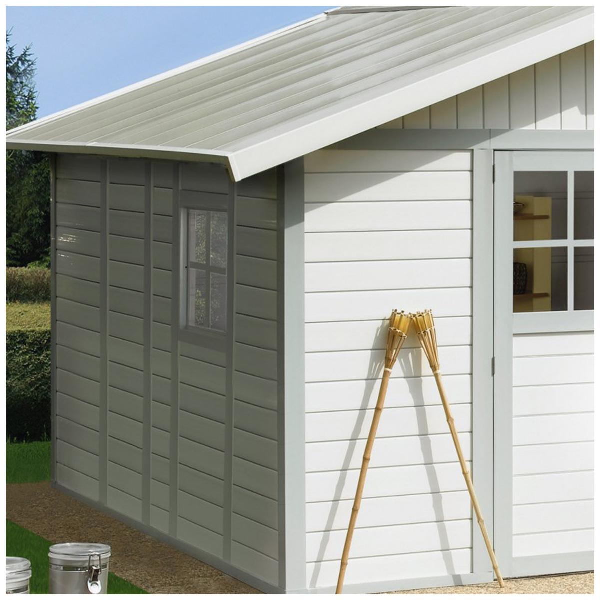 Grosfillex Deco Shed White Green And Grey 11M2