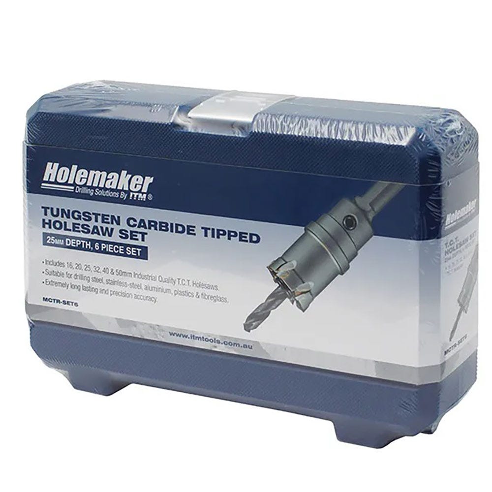 HOLEMAKER 16-50mm 25mm Deep TCT Metal Holesaw Set - 6 Piece MCTR-SET6