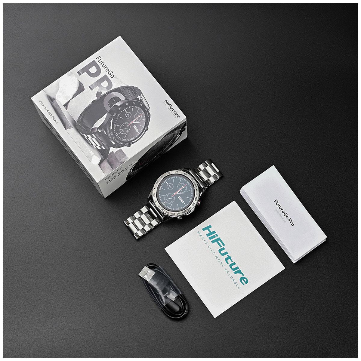 HiFuture FutureGo Pro Classic Stainless Steel Smart Watch Silver FUTUREGOPRO-SILVER