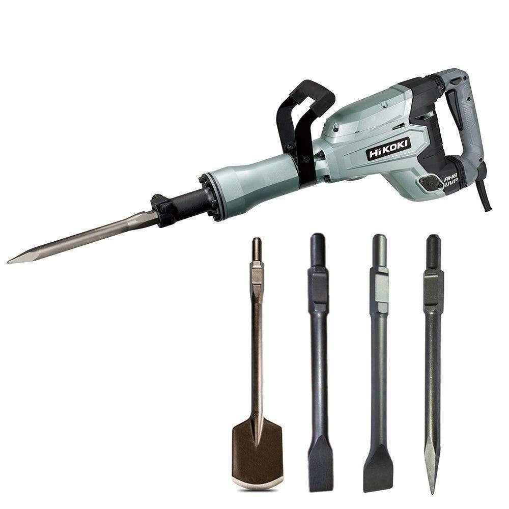 HiKOKI 30mm 1400W Hex Demolition Hammer with Detroit 4pc Bits TTKIT705