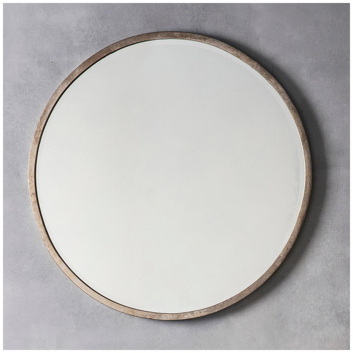 Hudson Living Higgins Round Antique Silver Mirror 800 x 800mm