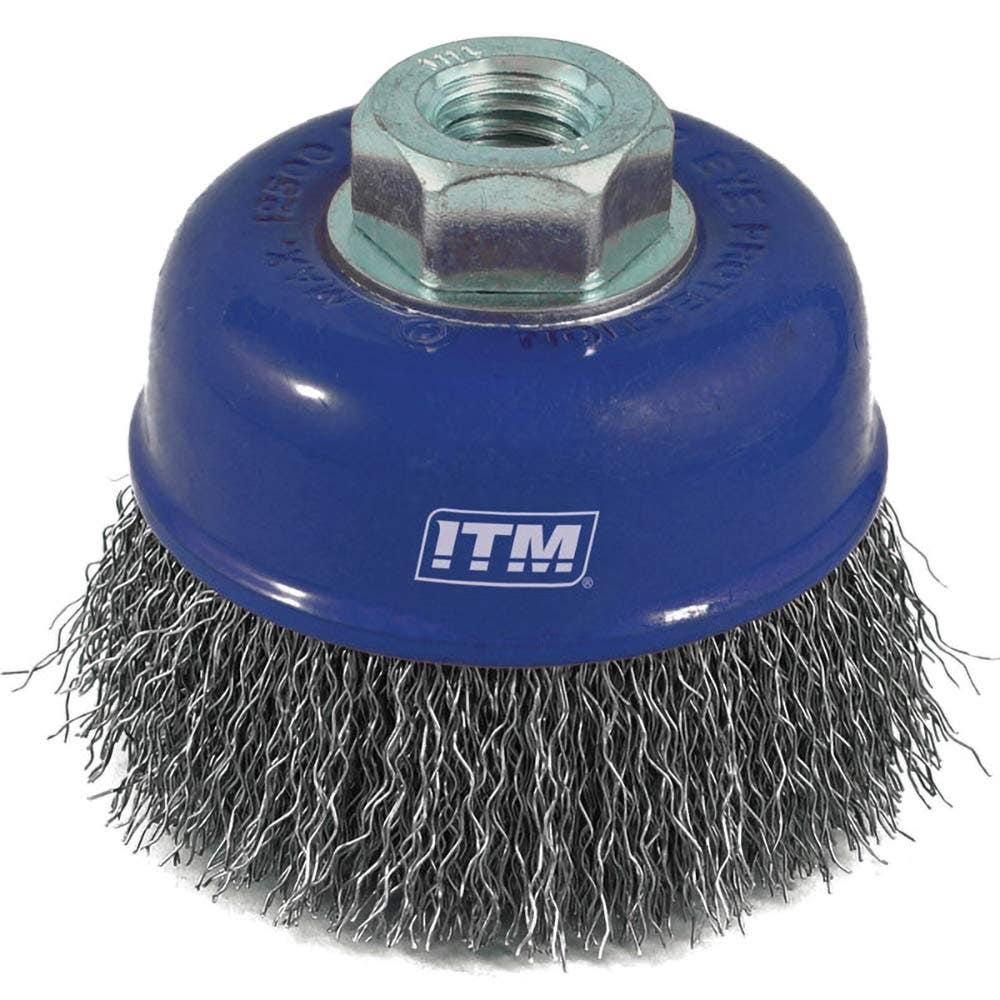 ITM 100mm Thread Crimp Wire Cup Steel Brush TM7010-100