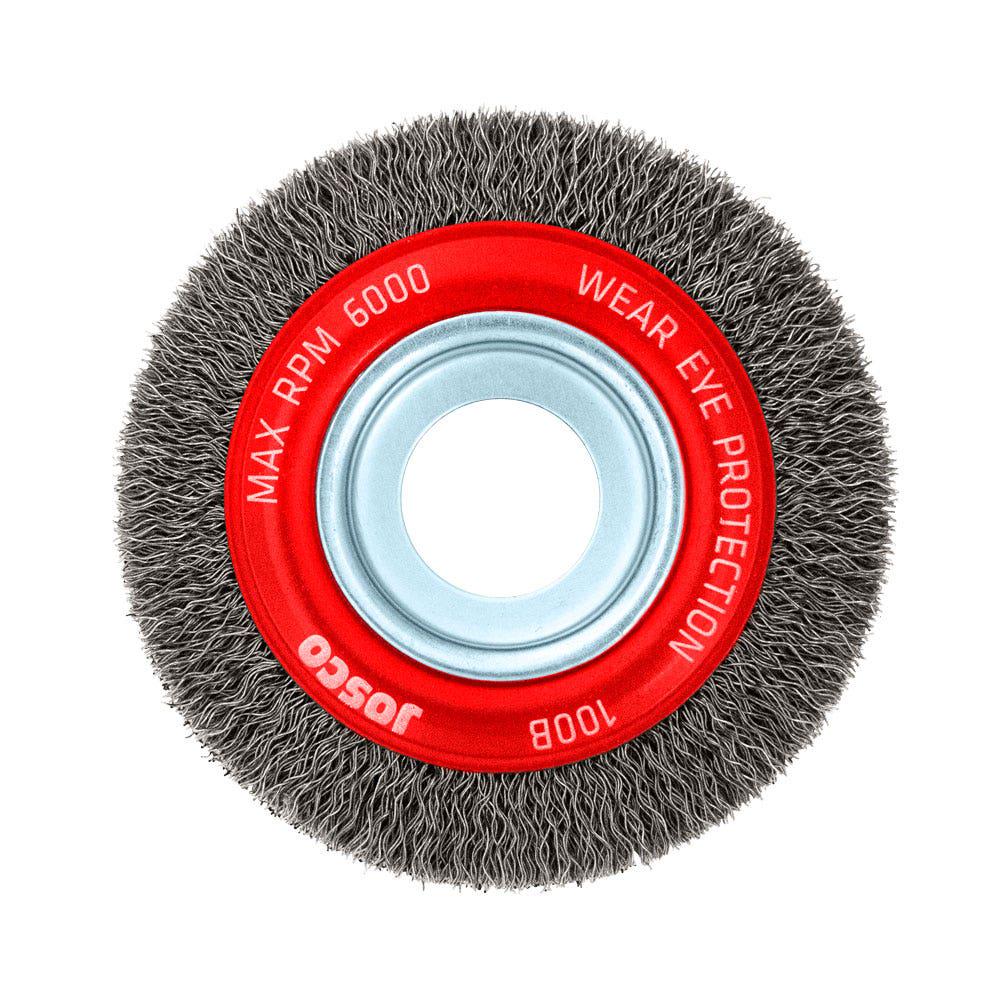 JOSCO 100mm Crimped Wheel Brush Steel Wire 100B