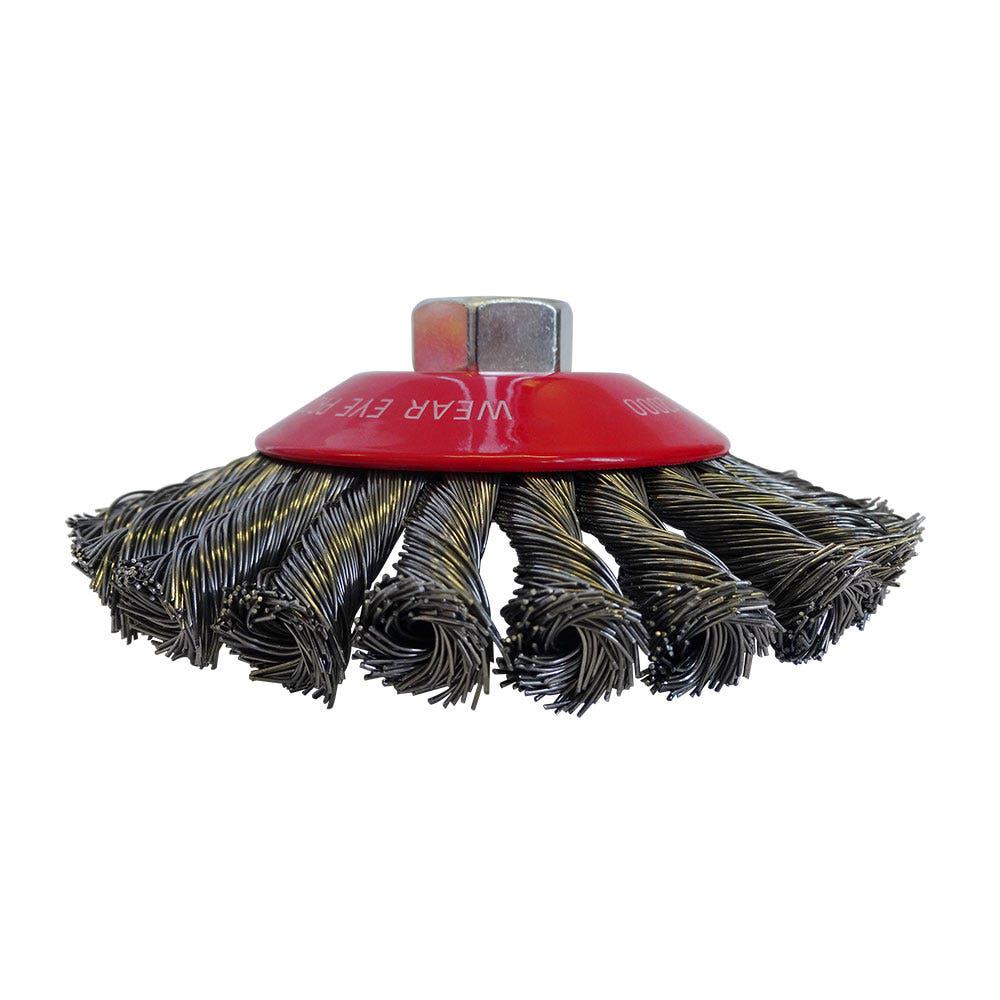 JOSCO 125mm 0.5mm Steel Twist Knot Wire Bevel Brush