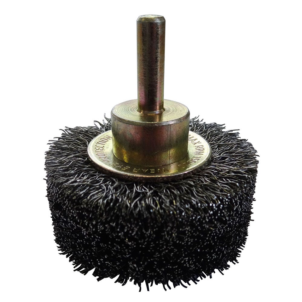 JOSCO 50 x 19mm 6mm-Shank Mounted High-Speed Crimped Wire Wheel Brush