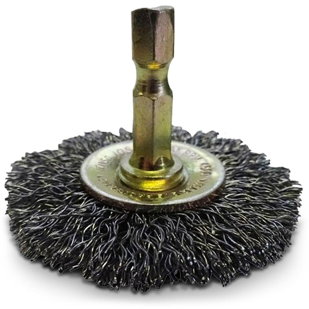 JOSCO 50mm 1 4-Hex Mounted Crimped Wheel Brush JCW50