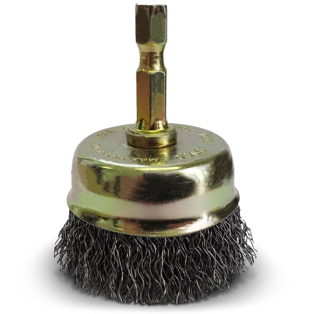 JOSCO 50mm 1 4-Hex Mounted Crimped Wire Cup Brush