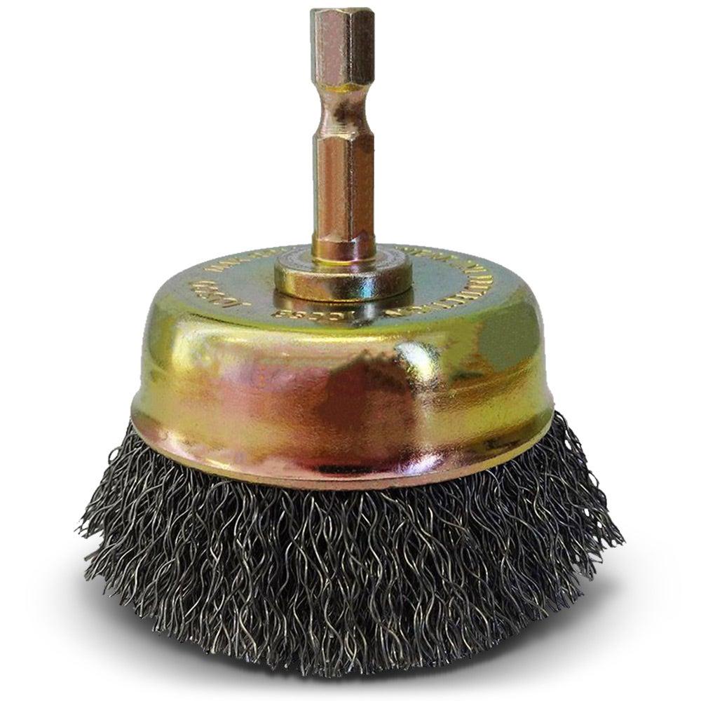 JOSCO 63mm 1 4-Hex Mounted Crimped Cup Brush JCC63