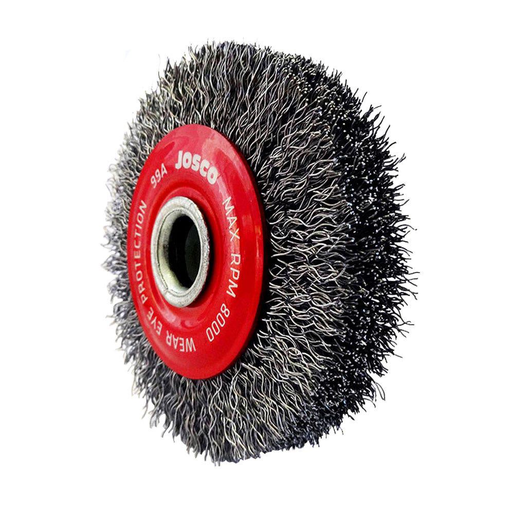 JOSCO 75mm Crimped Wheel Brush Steel Wire 99A