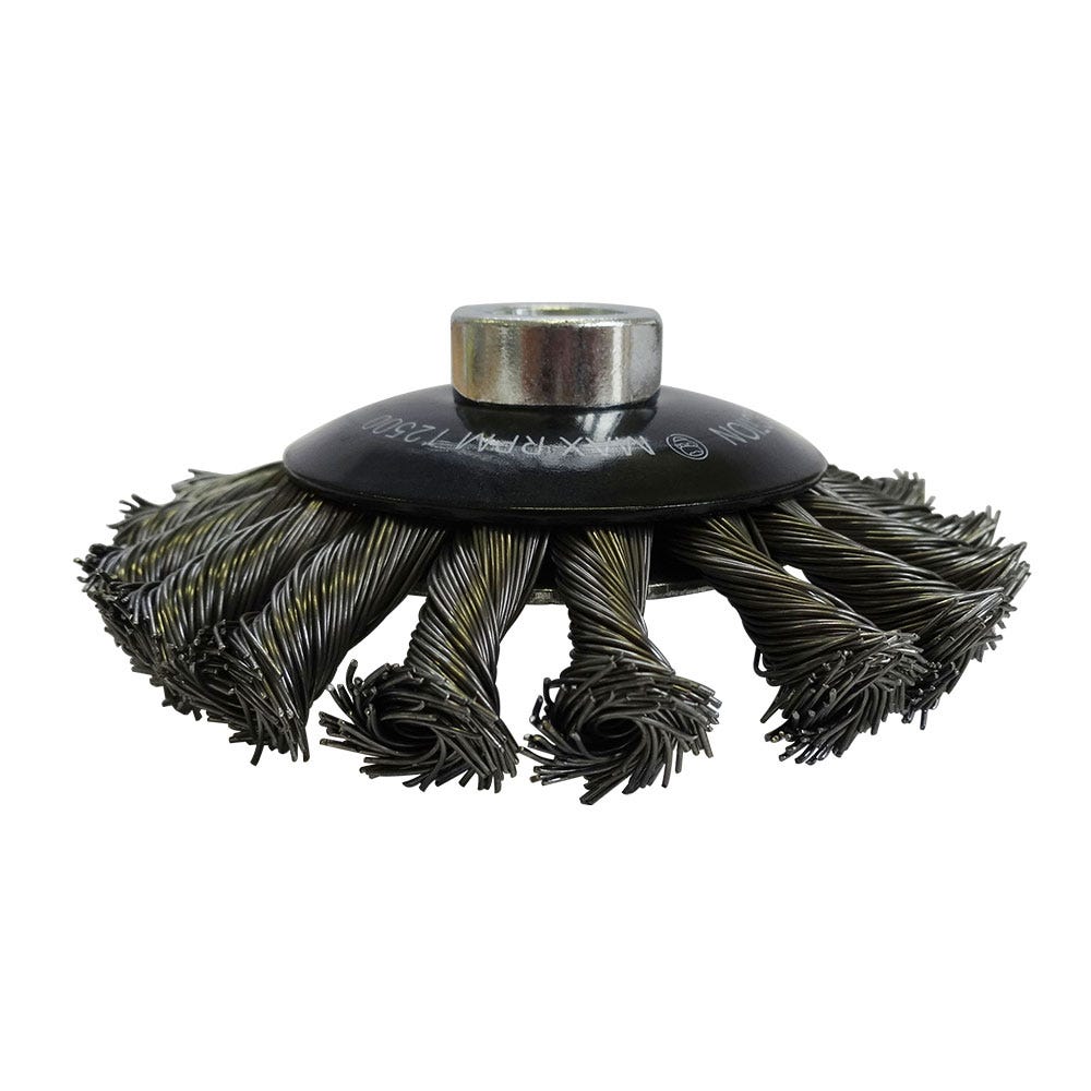 JOSCO BRUMBY 100mm 0.45mm Steel Twist Knot Wire Bevel Brush