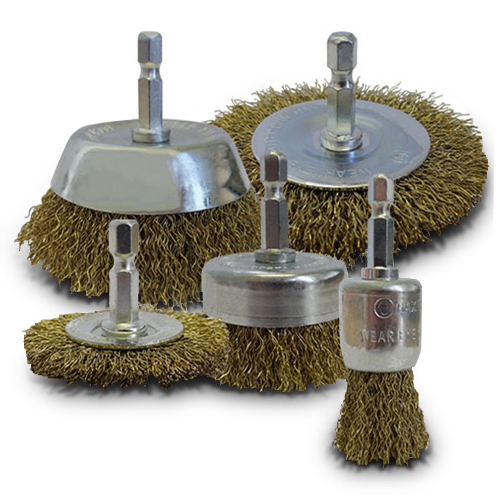 JOSCO BRUMBY Wire Brush Kit 1 4inch -Hex - 5 Piece
