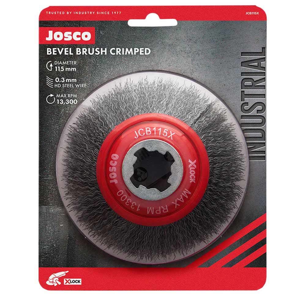 JOSCO X-LOCK 115mm 0.3mm Steel Crimped Wire Bevel Brush