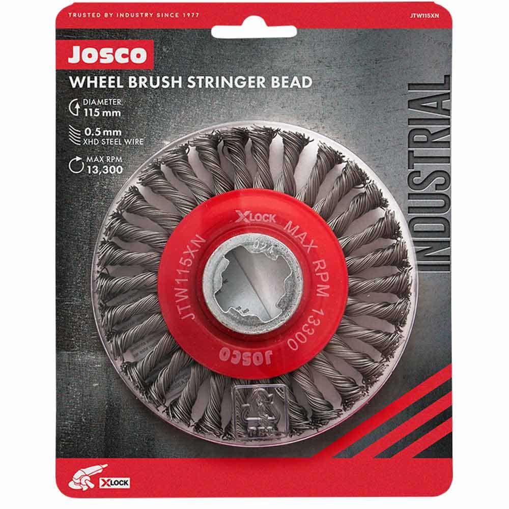 JOSCO X-LOCK 115mm 0.5mm Steel Twist Knot Wire Wheel Brush