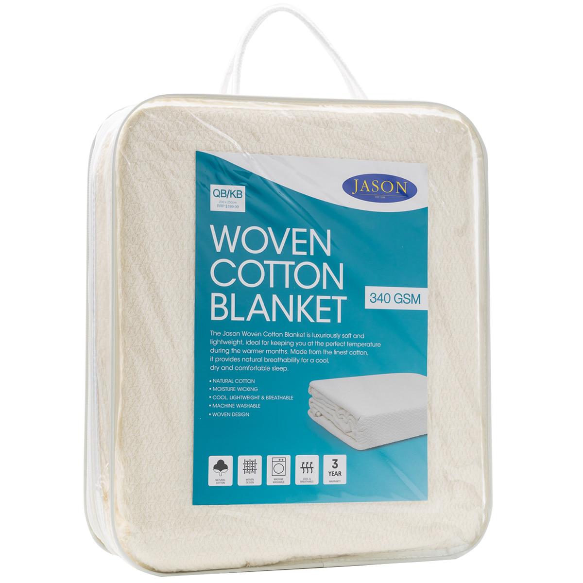 Jason Queen/King Cotton Jacquard Blanket Natural
