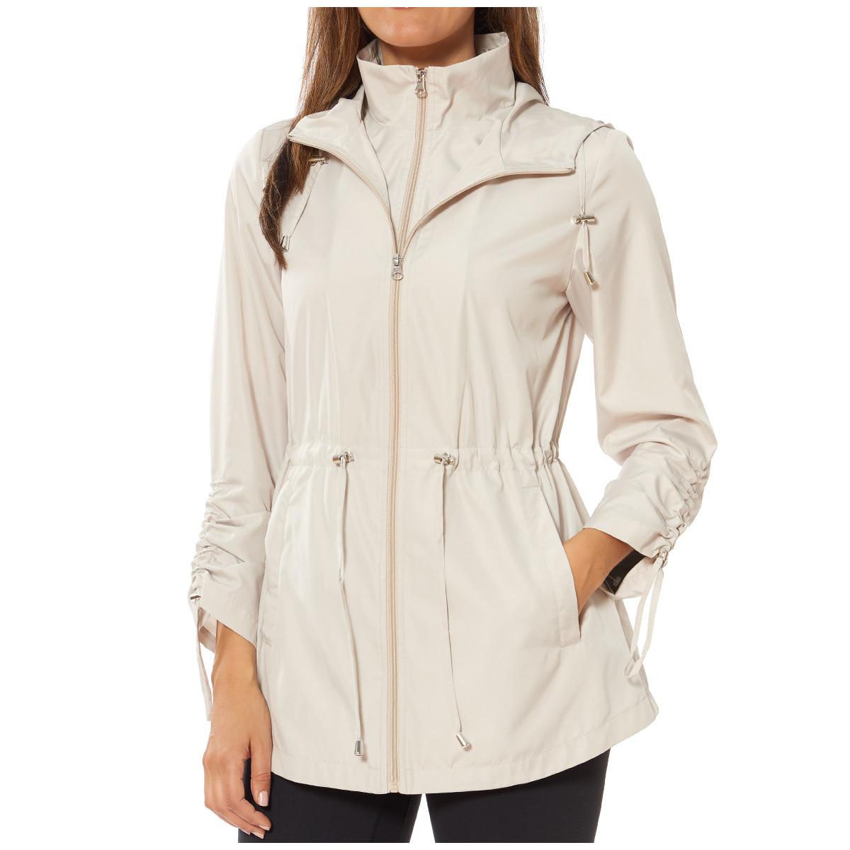 Jones New York Parka in a Pocket Navy Dot