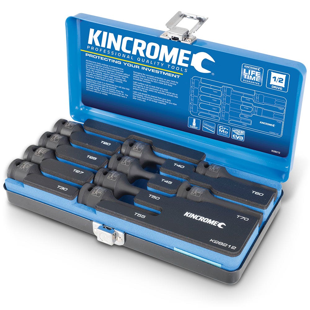 KINCROME 1 2inch Drive Metric Torx Socket Set - 10 Piece K28212