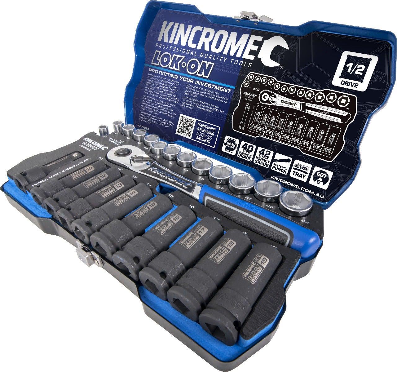 KINCROME 25 Piece 1 2 Drive Lok On Metric Socket Set K27023