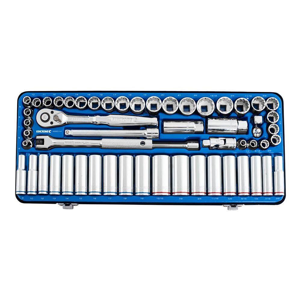 KINCROME 3 8 Drive Socket Set Deep Standard Metric and Imperial 57 Piece K28014