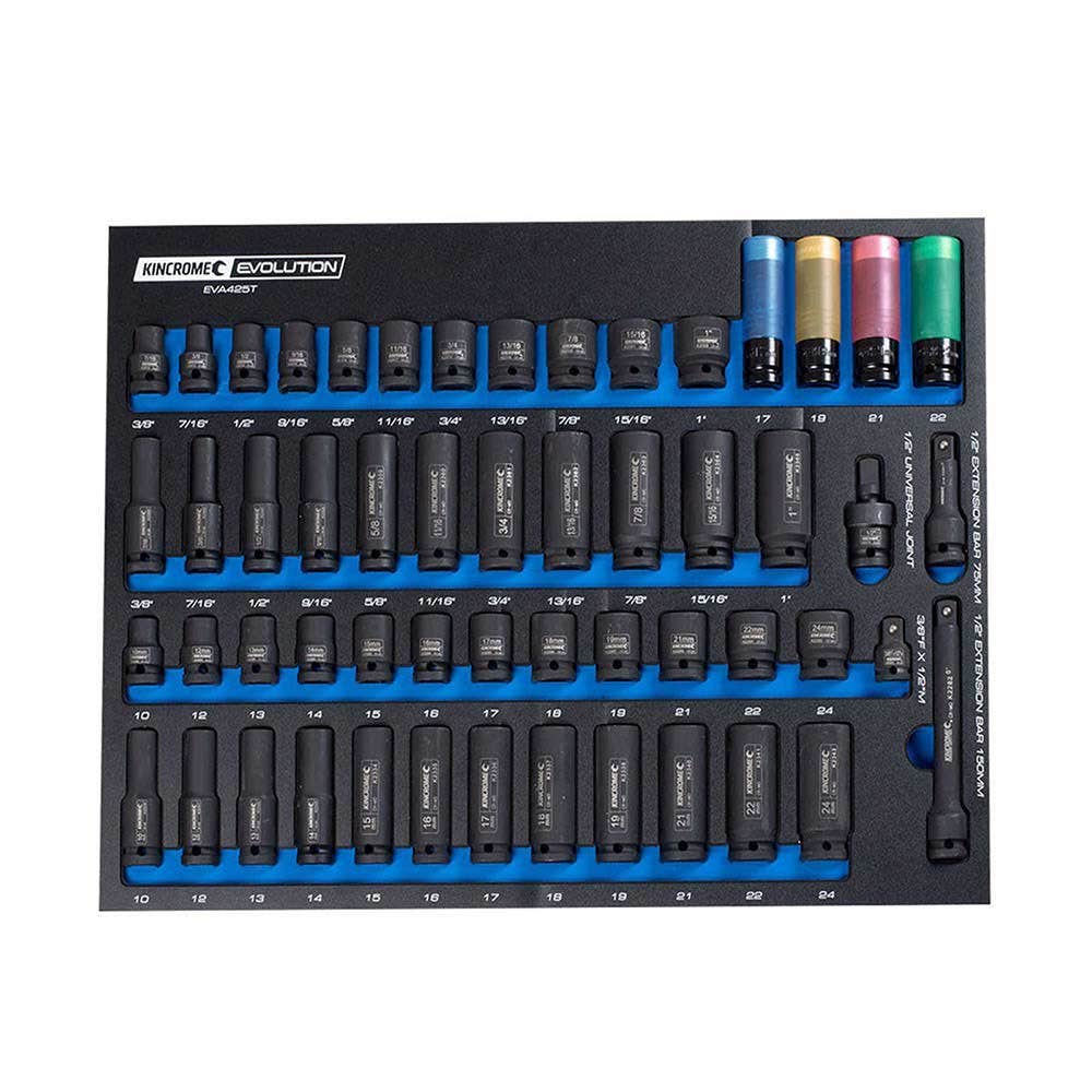 KINCROME Evolution Eva Tray 54 Piece DeepSockets and Accessories EVA425T