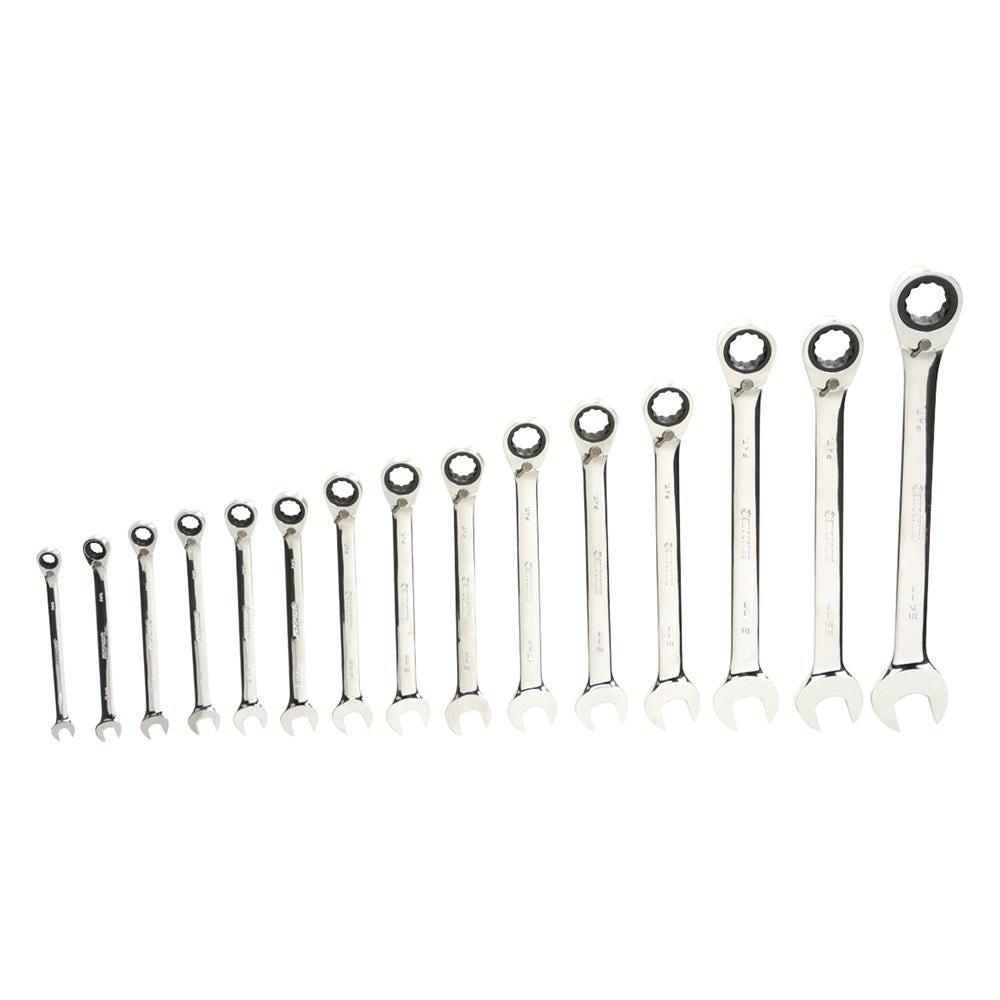 KINCROME Reversible Metric Combination Gear Spanner Set - 15 Piece K3015