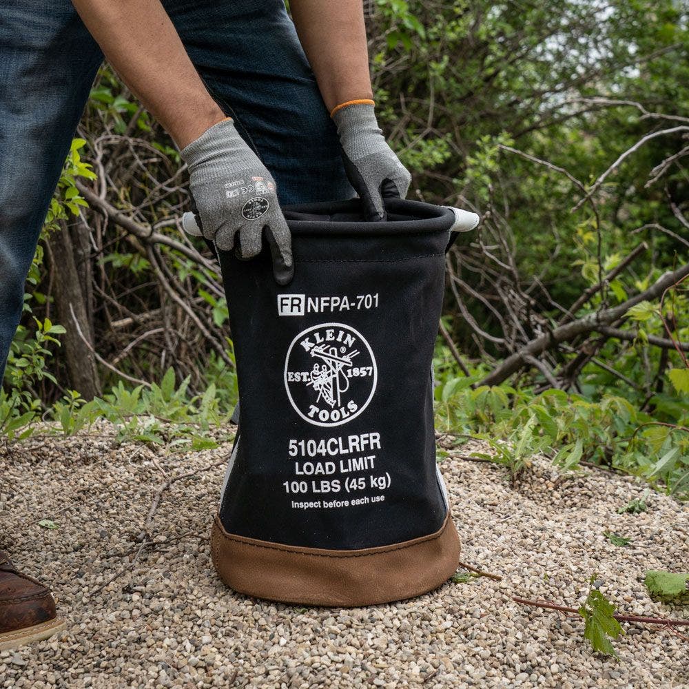 KLEIN Flame-Resistant Top-Closing Tool Bucket 5104CLRFR