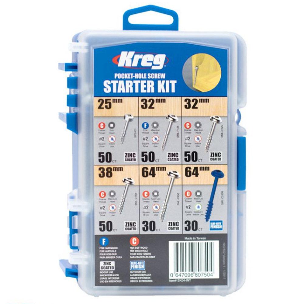 KREG 260pcs Assorted Pocket Hole Screw Starter Kit KR-SK04-INT