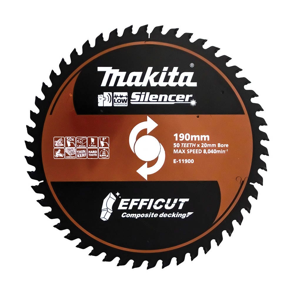 MAKITA 190 x 20 x 50T TCT EFFICUT Composite Decking Saw Blade E-11900