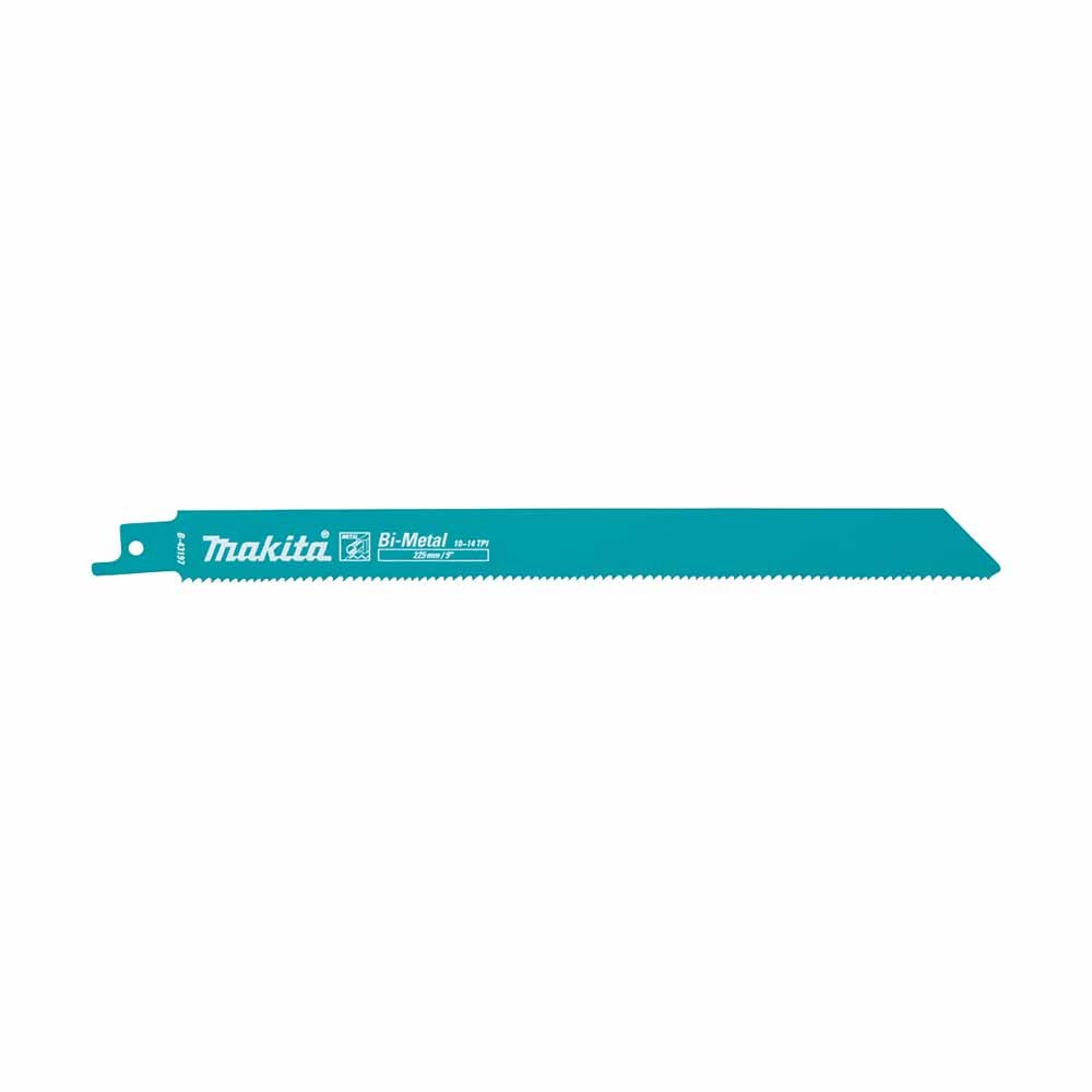 MAKITA 225mm 1.25T 10-14TPI Bi-Metal Reciprocating Blade for Wood Metal - 5 Piece B-43197