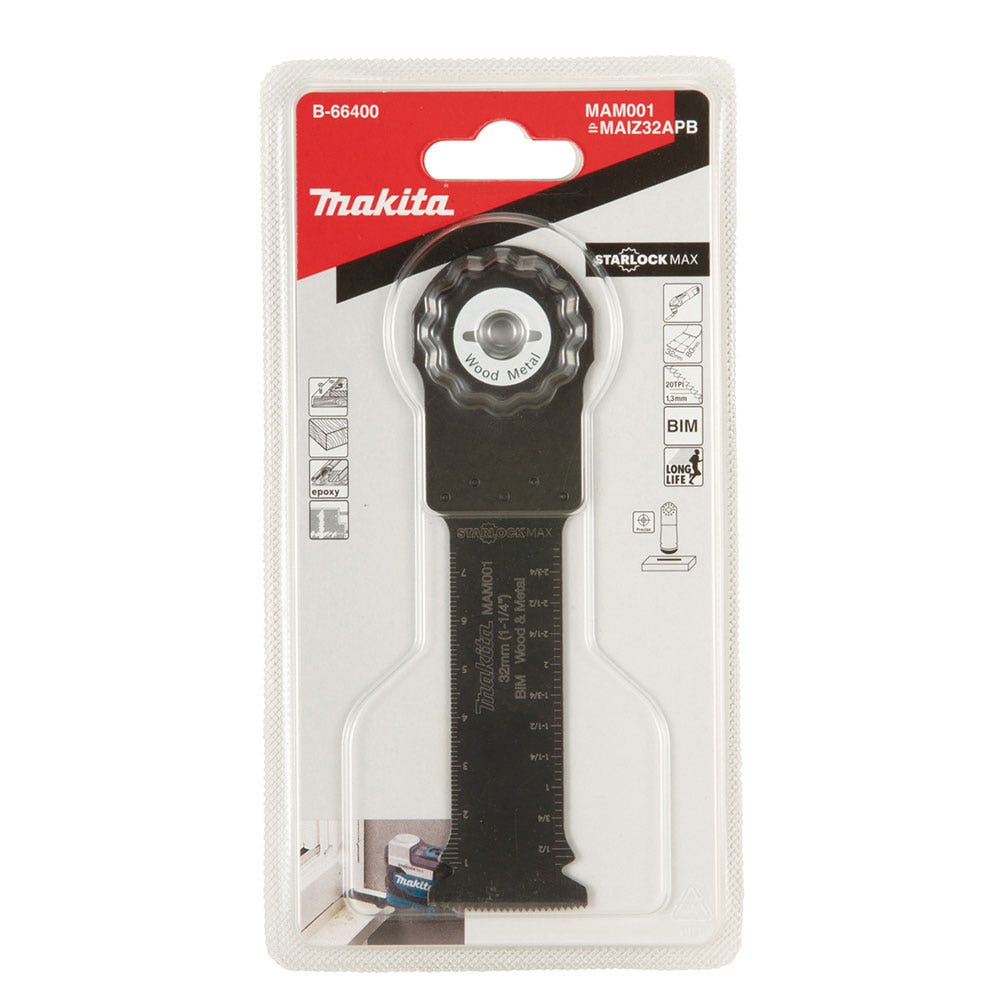 MAKITA 32mm Starlock Max Multi-Tool for Wood and Metal Plunge Saw Blade B-66400