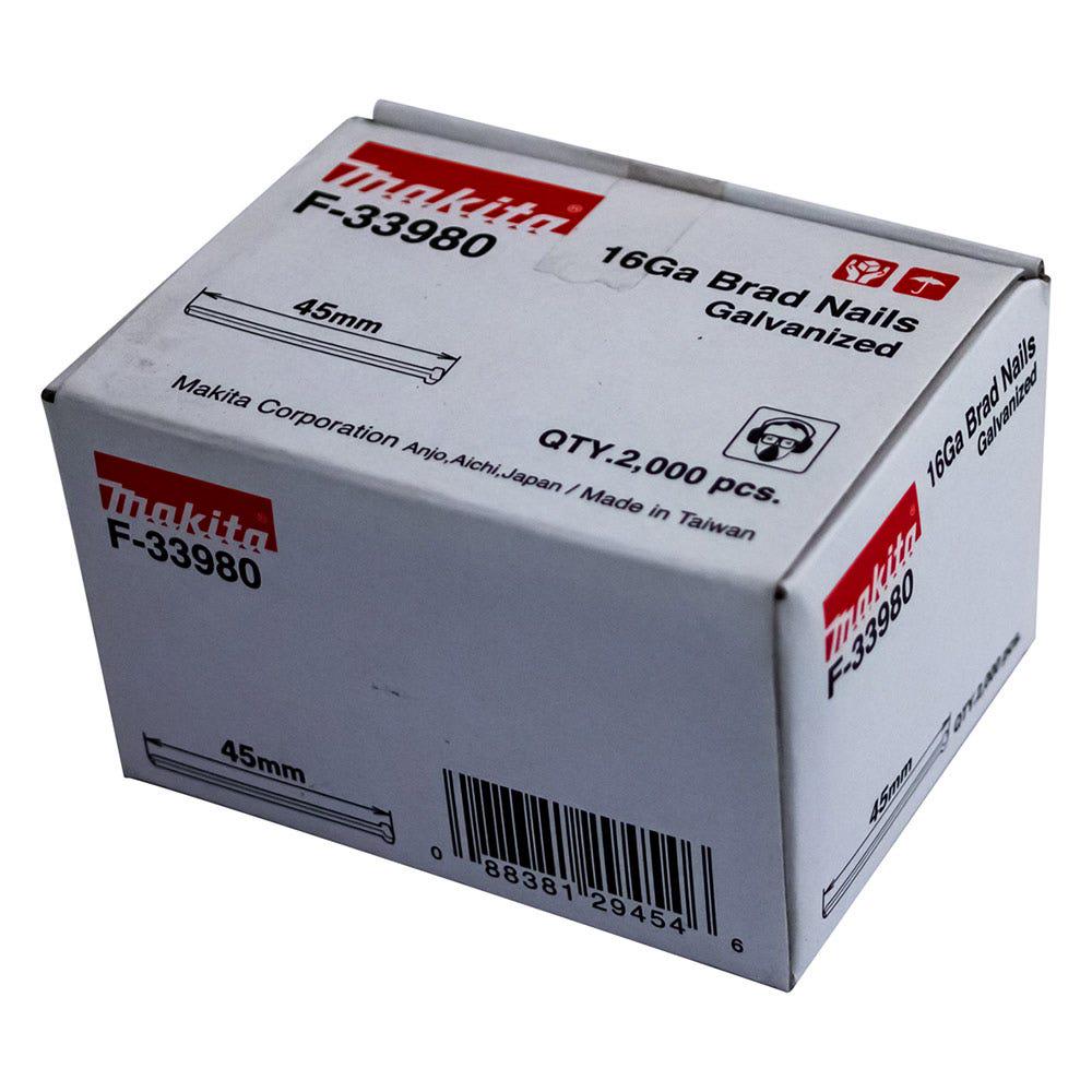MAKITA 45 x 1.6mm EG 16GA C Nail Brad 2000Box F33980